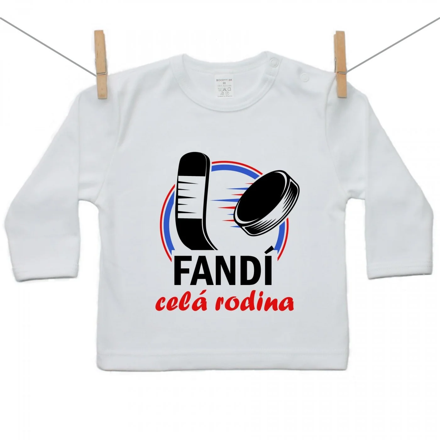 Boodyy Tričko s dlhým rukávom Fandí celá rodina Veľkosť: 128