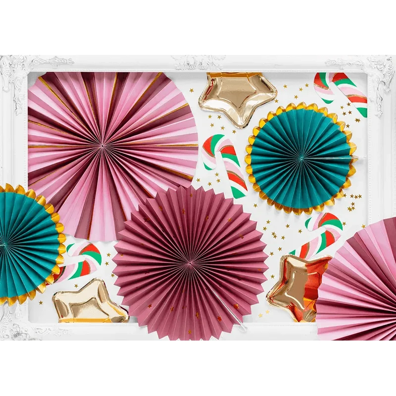 PartyDeco Rozetky Vianočné 26-43cm 3ks