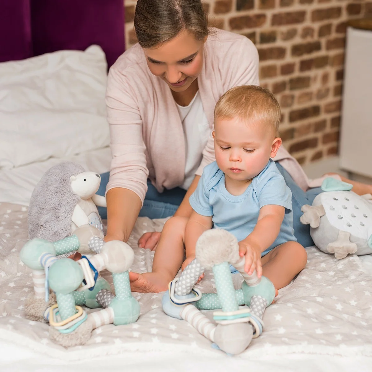 Edukačná hračka Baby Ono pyramída Tiny Yoga blue , 20C44150