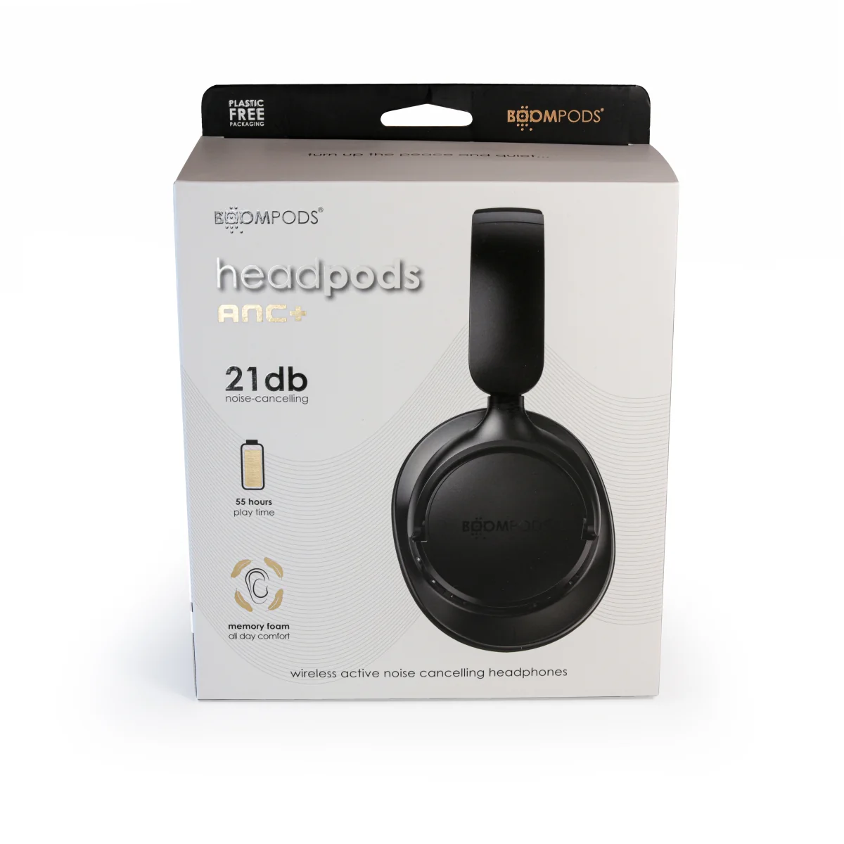 BOOMPODS ANC+  bezdrôtové slúchadlá čierne