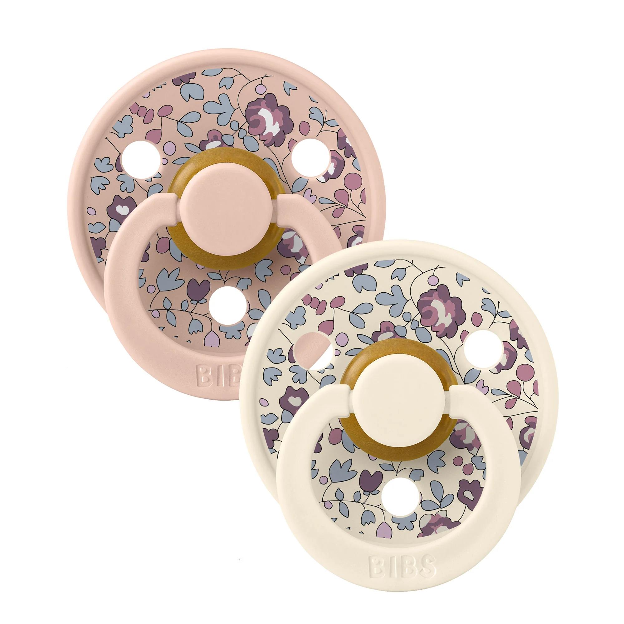 BIBS x LIBERTY Colour cumlíky z prírodného kaučuku 2ks veľkosť 2 - Ivory / Blush