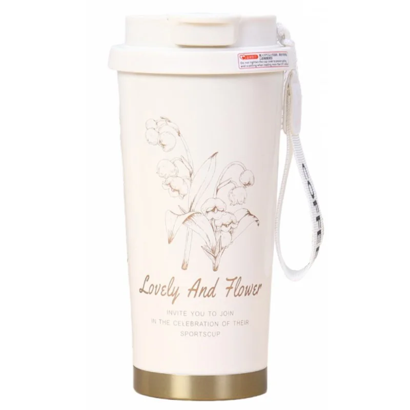 Livefy termohrnček Lovely Flower 550ml, béžový