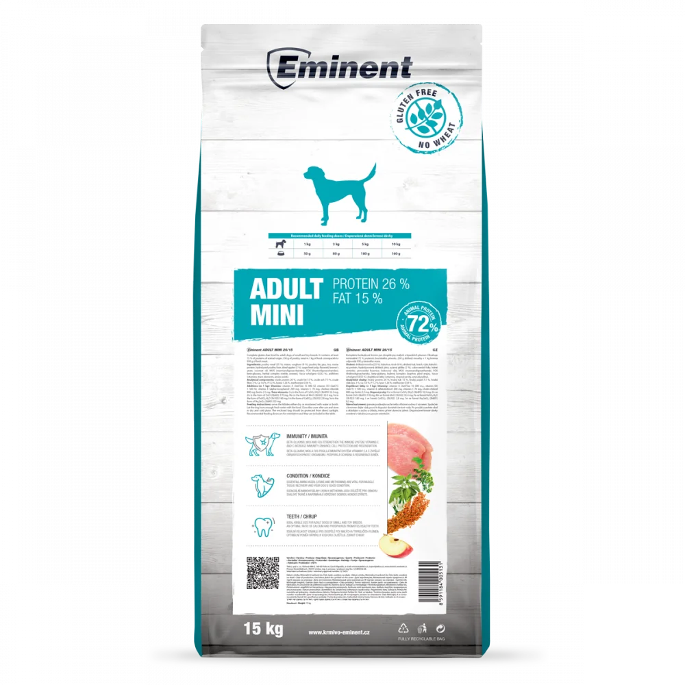 Prémiové krmivo Eminent Adult mini 15 kg