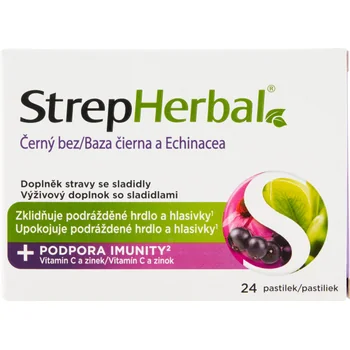 StrepHerbal Baza čierna a Echinacea 1×24 ks, výživový doplnok