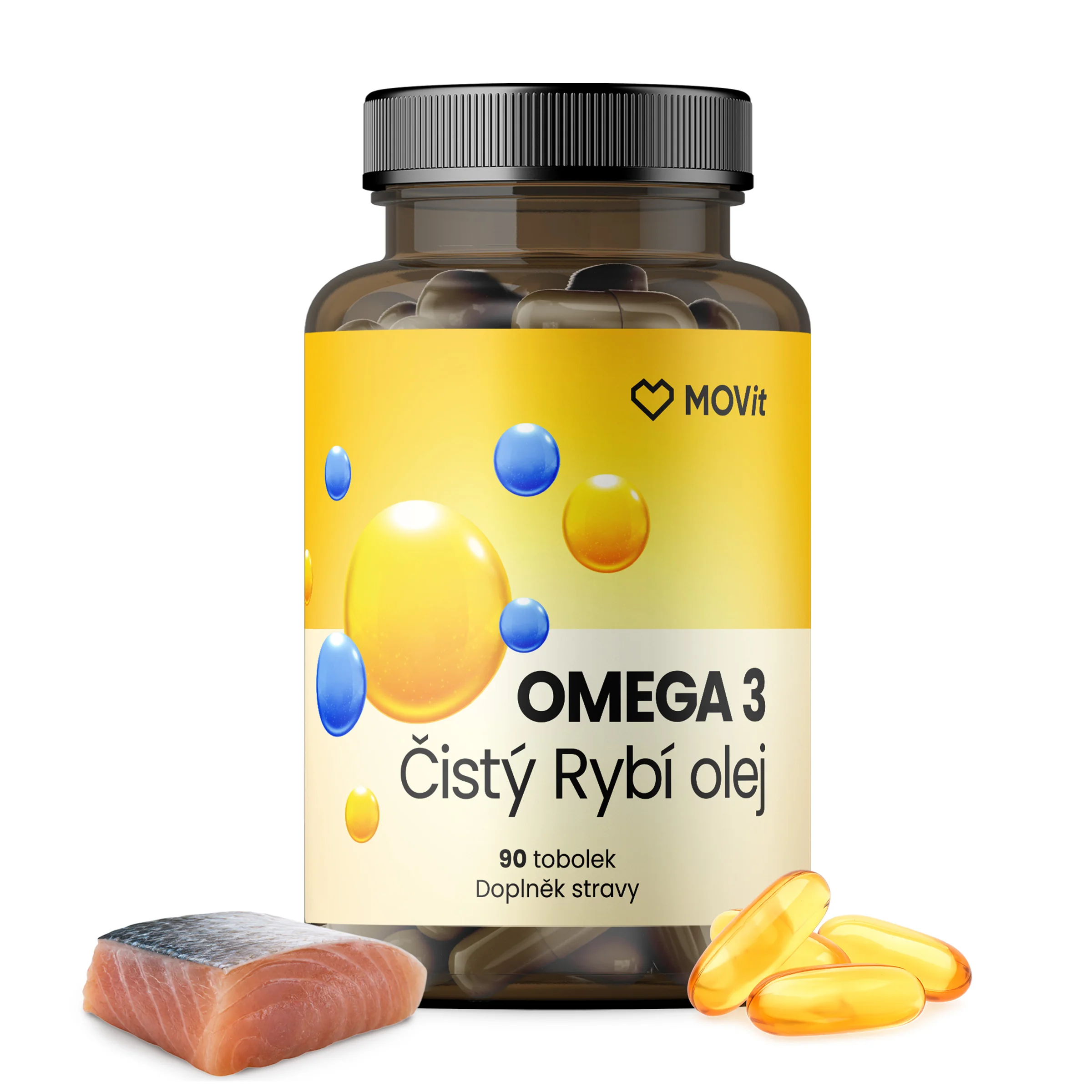 MOVit Omega 3 Čistý Rybí Olej, 90 toboliek 90 tbl