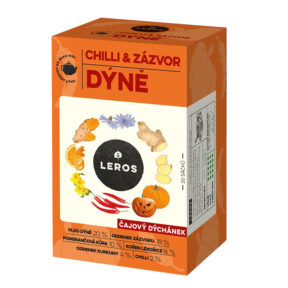 LEROS ČAJOVÁ CHVÍĽKA CHILLI & ZÁZVOR TEKVICA 20x2g 20 ks