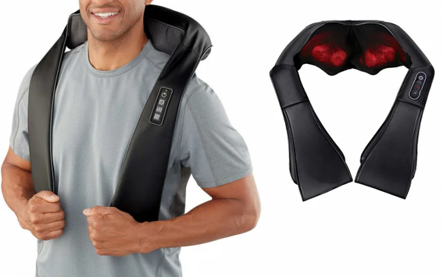 Masážny prístroj na krk, šiju a chrbát Black Shiatsu PRO s vyhrievaním