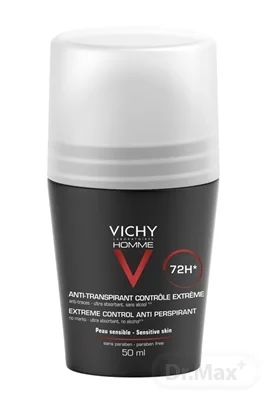 VICHY Homme Dezodorant pre extrémnu kontrolu 50 ml 1×50 ml, pre mužov proti nadmernému poteniu