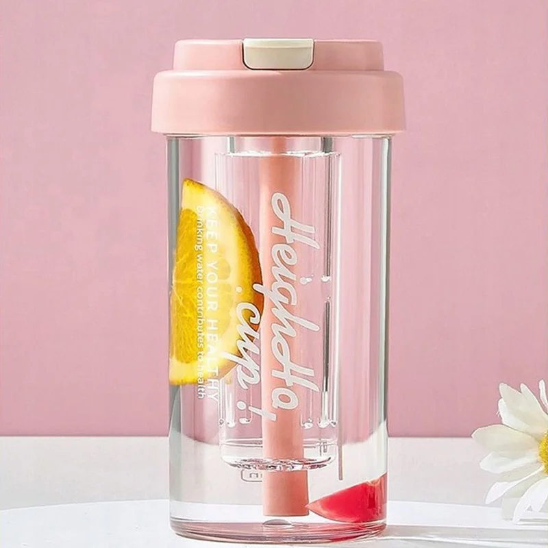 Livefy pohár so slamkou Simple 600ml, ružový