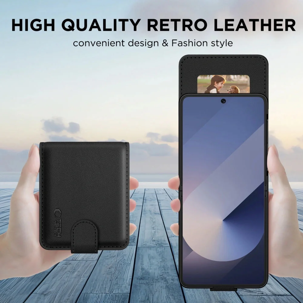 Tech-Protect Wallet knižkové puzdro Samsung Galaxy Z Flip 7, čierne