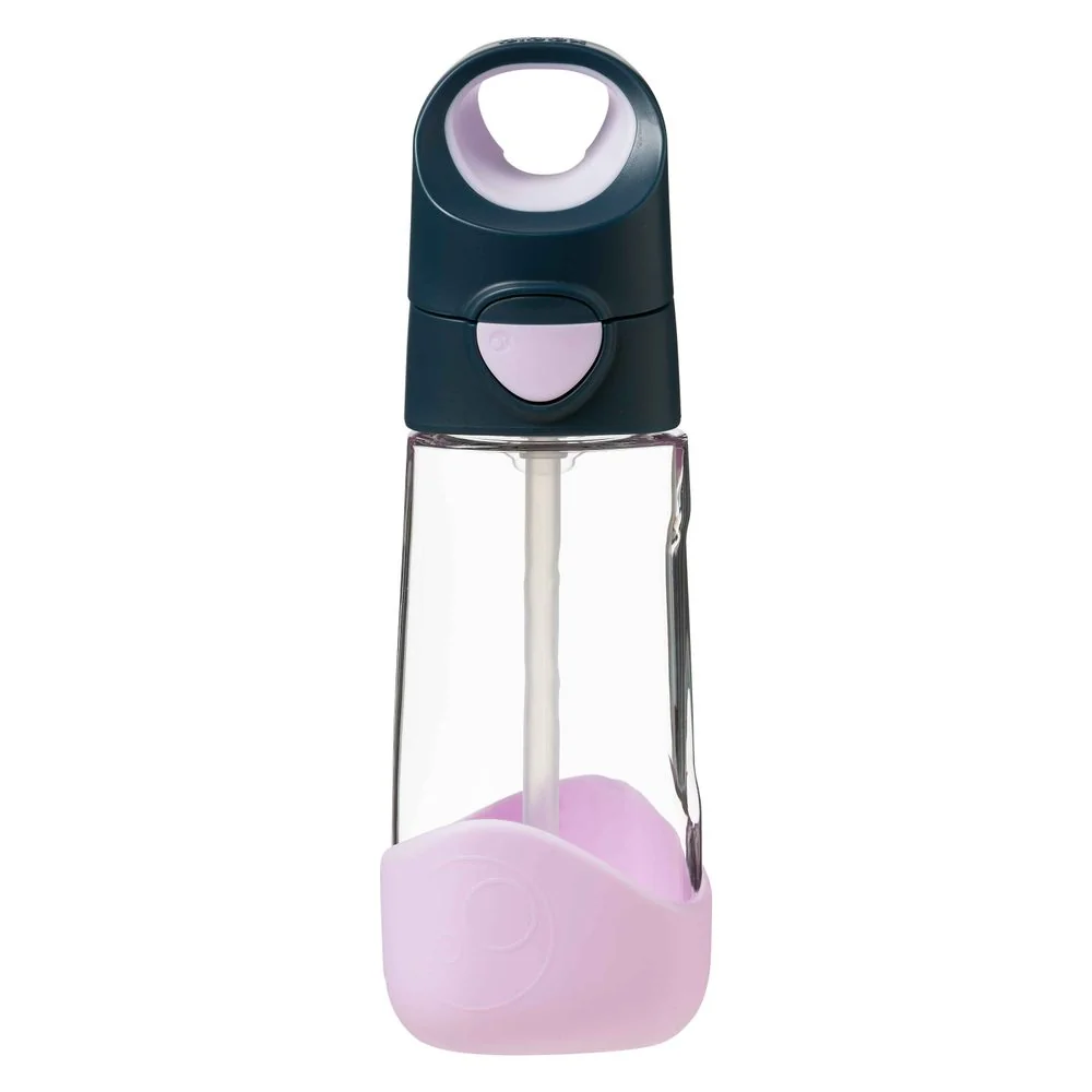 Fľaša na pitie so slamkou 450 ml indigo/ružová