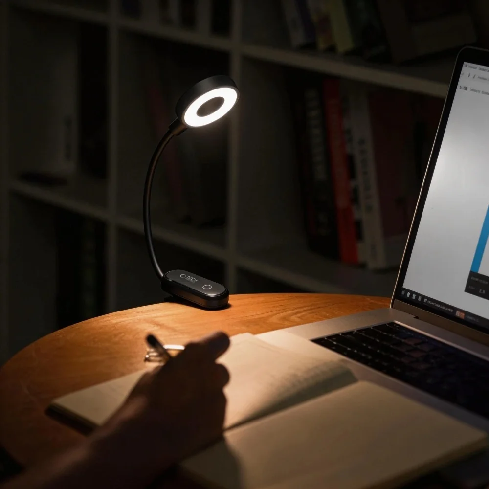 Tech-Protect LL100 LED lampa s klipom, čierna