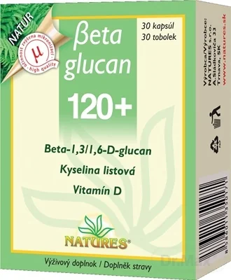 NATURES Betaglucan 120+ 1×30 cps, výživový doplnok