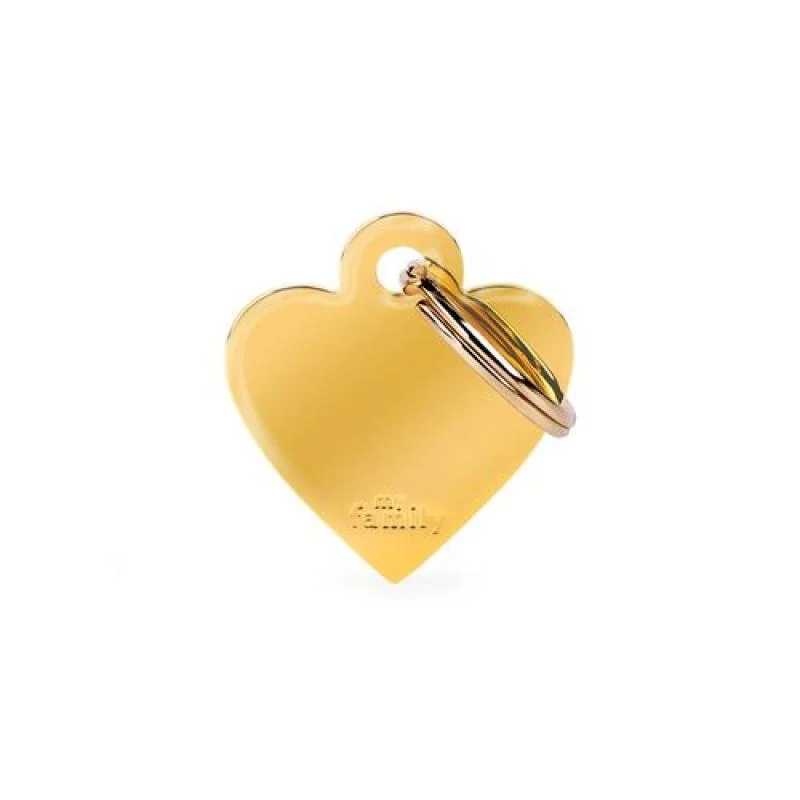 MF SMALL HEART GOLDEN BRASS 2,8x2,5cm gravírovateľný prívesok