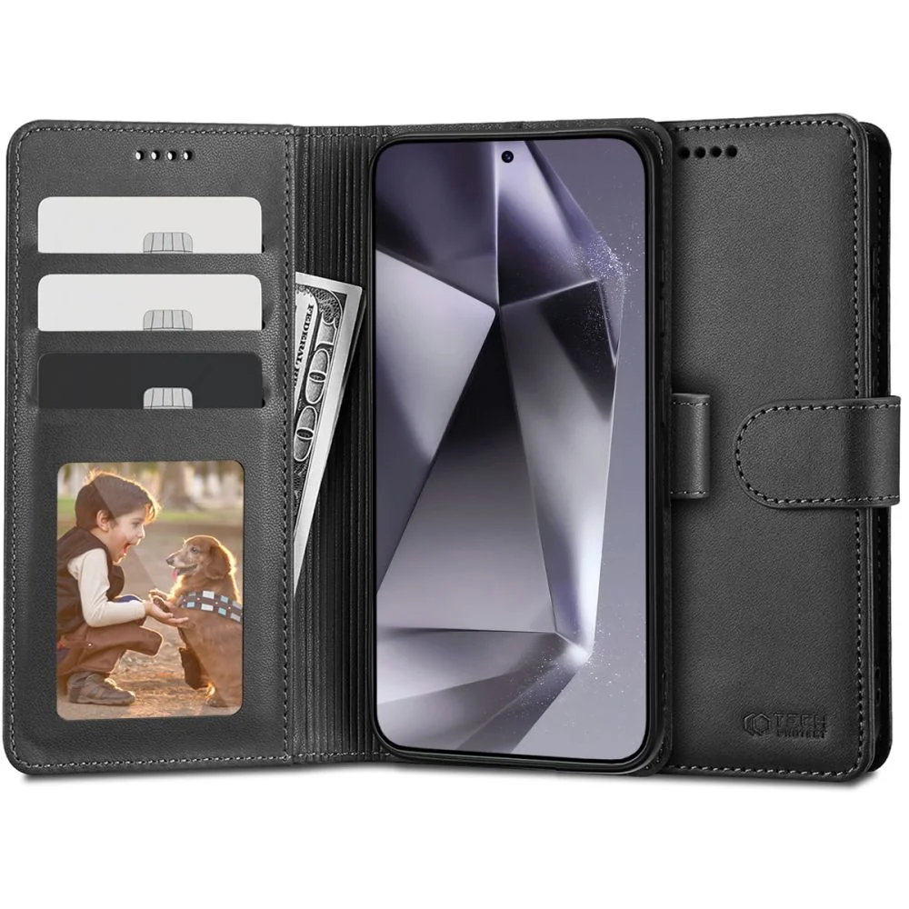 Tech-Protect Wallet knižkové puzdro na Samsung Galaxy S24 Ultra, čierne e