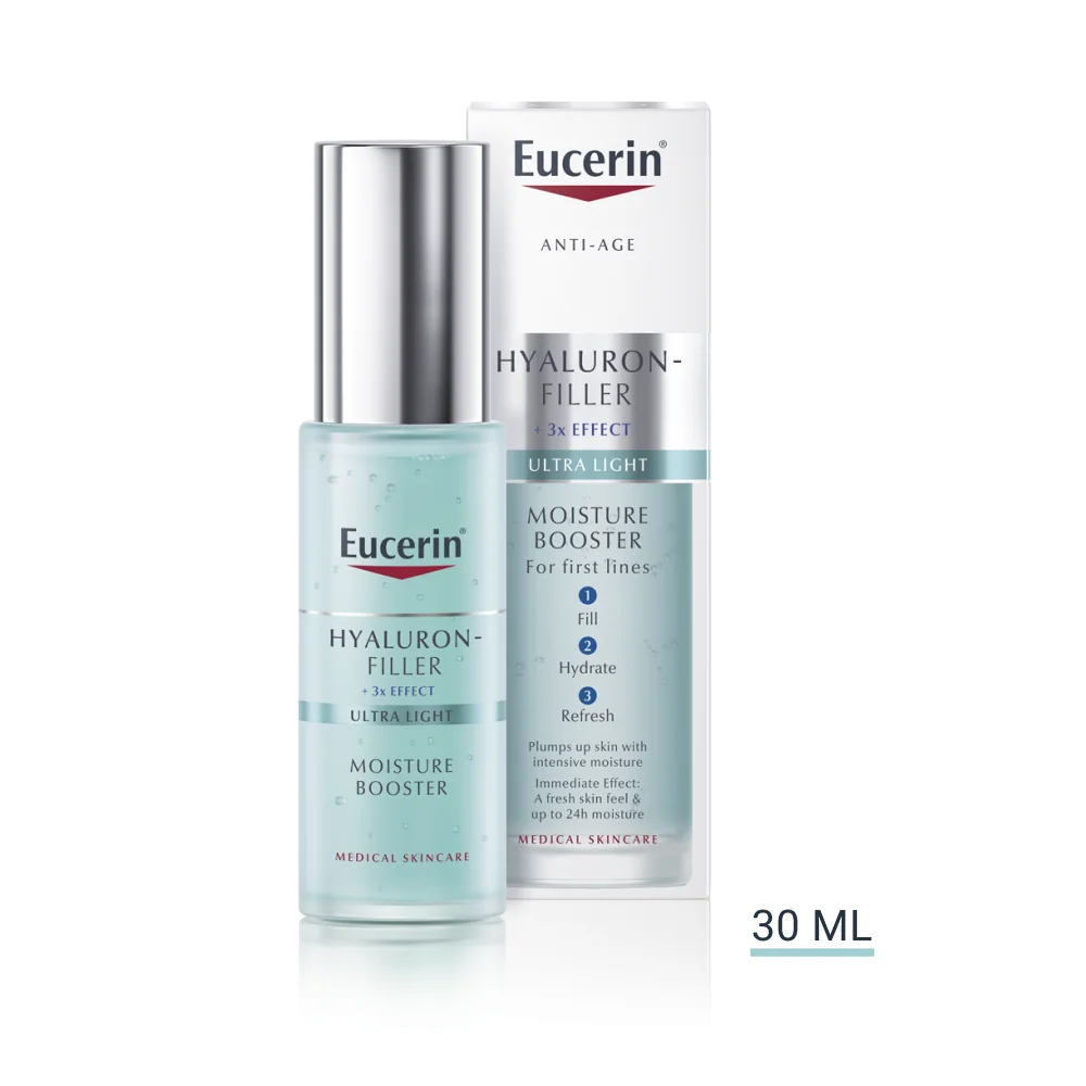 Eucerin HYALURON-FILLER + 3x EFFECT Hydratačný booster 1×30 ml, ultra ľahký, prvé vrásky
