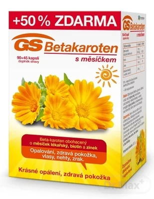 GS Betakarotén s nechtíkom 1×135 cps, výživový doplnok