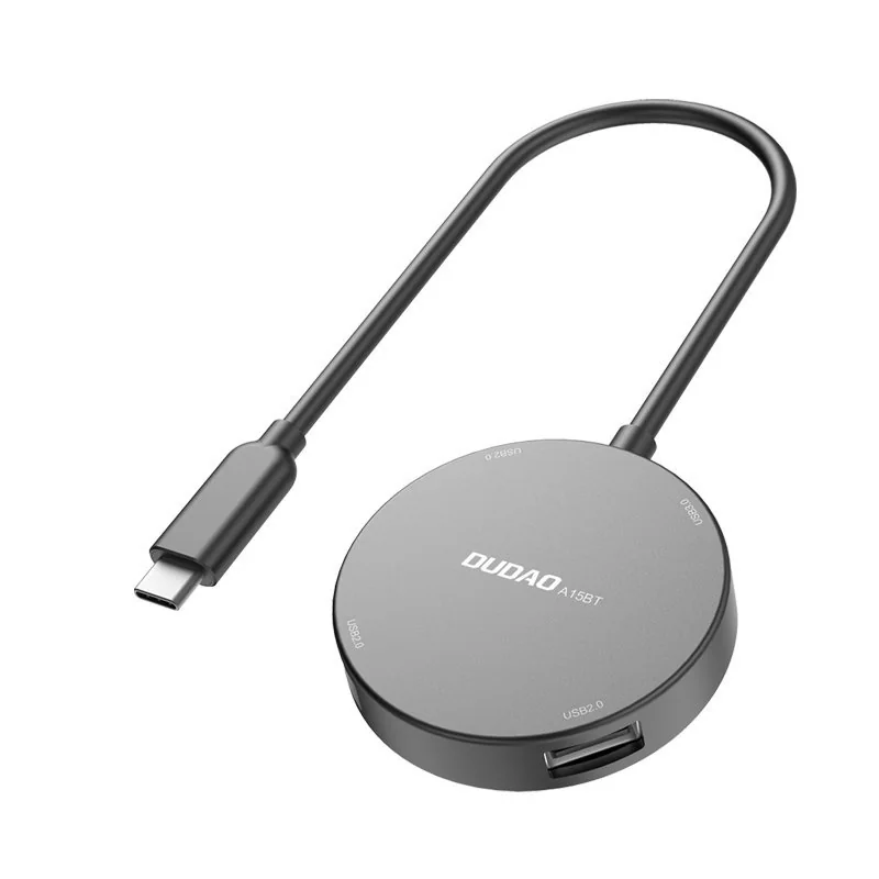 Dudao A15BT 4in1 USB HUB adapter USB C - 1x USB 3.2 Gen 1 / 3x USB 2.0, čierny