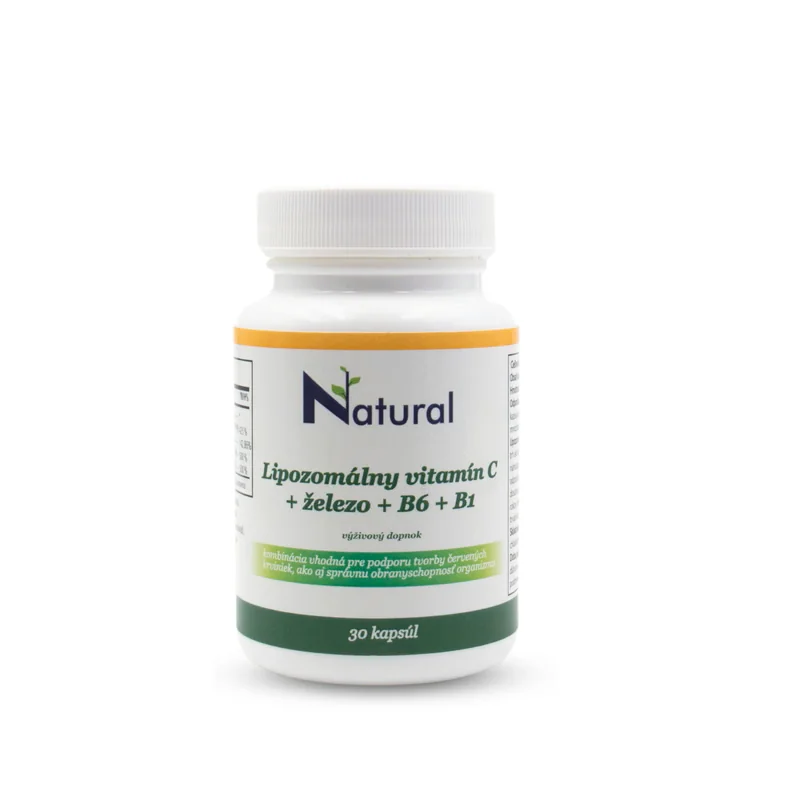 Lipozomálny vitamín C + železo + B6 + B1 - 30 kapsúl