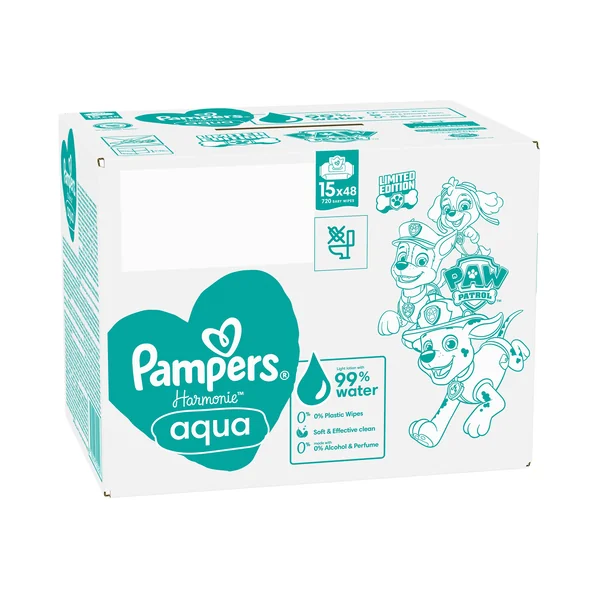 Pampers Harmonie Aqua čistiace obrúsky 15×46 ks