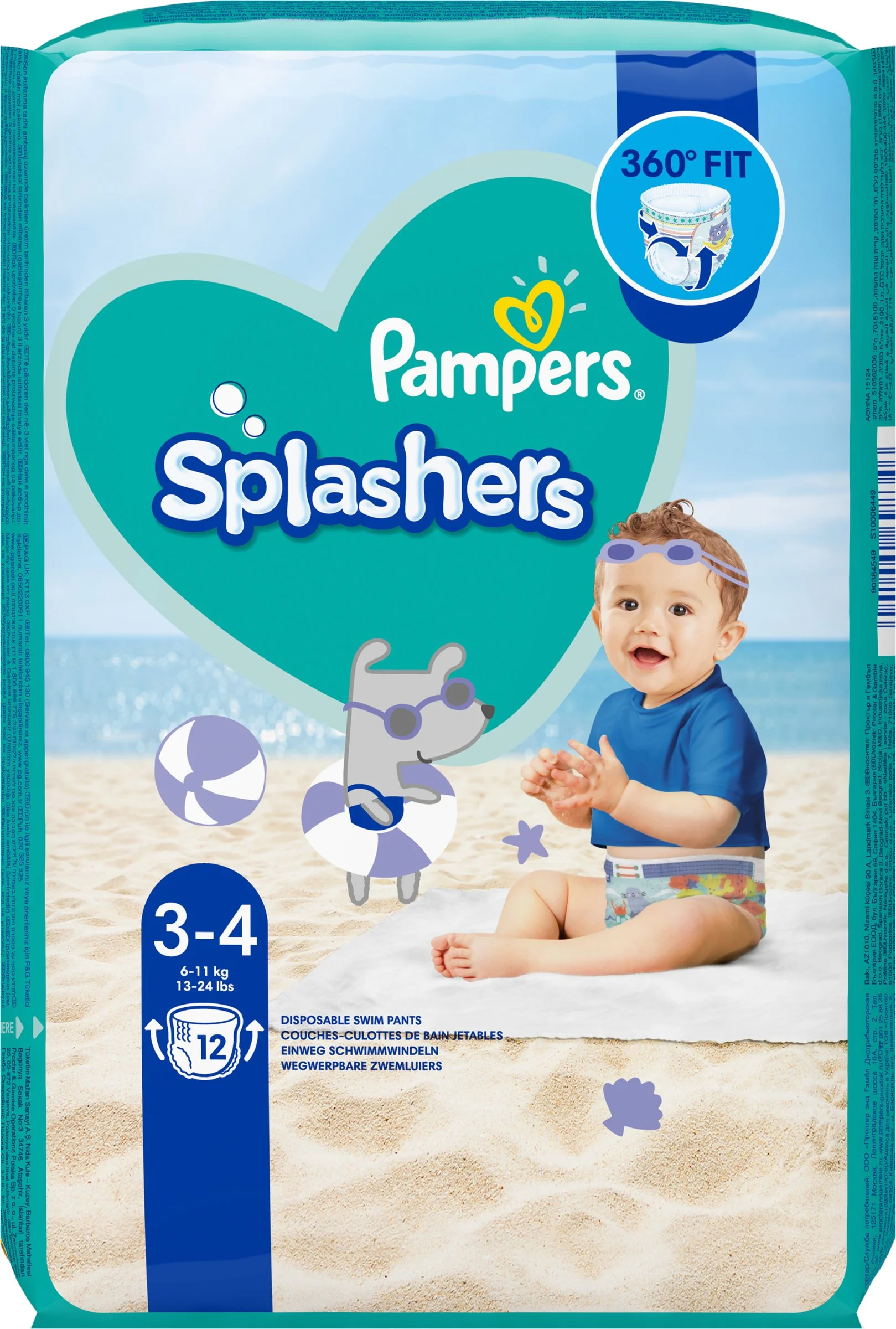 PAMPERS SPLASH MIDI 3-4 1×12 ks, veľkosť 3-4, detské plienky