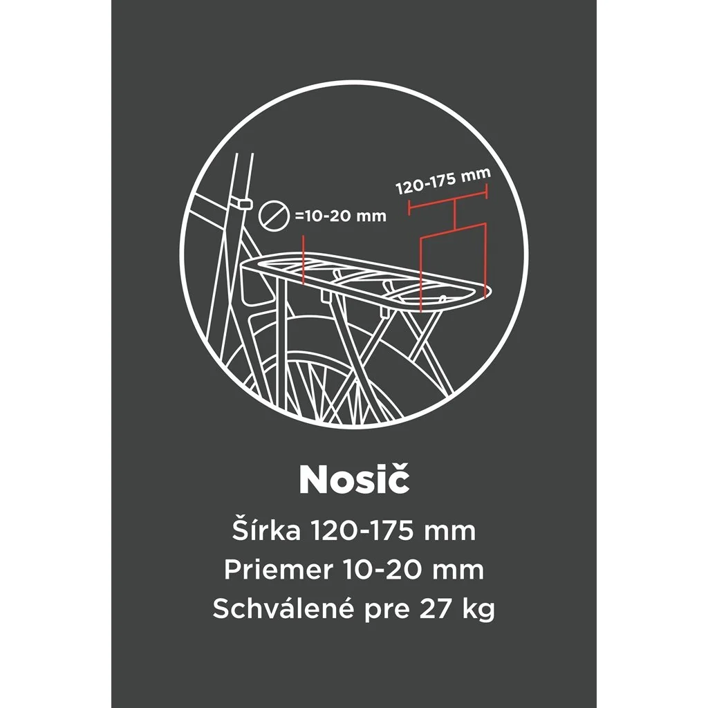Cyklosedačka Zenith - adaptér na nosič batožiny Grey/Black