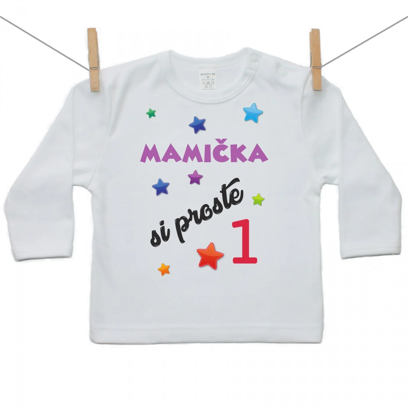 Boodyy Tričko s dlhým rukávom Mamička si proste 1 Veľkosť: 110