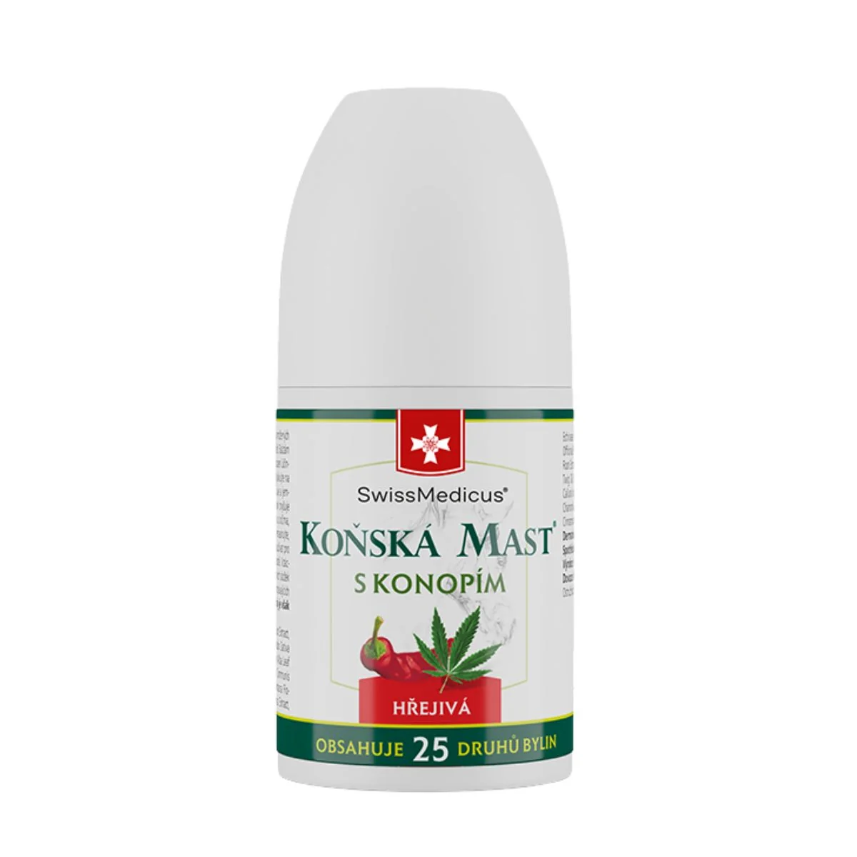 Konská masť s konope hrejivá ROLL-ON - 90 ml - SwissMedicus