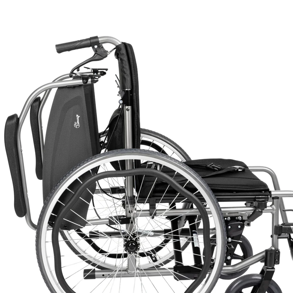 Skladací hliníkový invalidný vozík Simple-Tim s nafukovacími kolesami Šírka - 46 cm