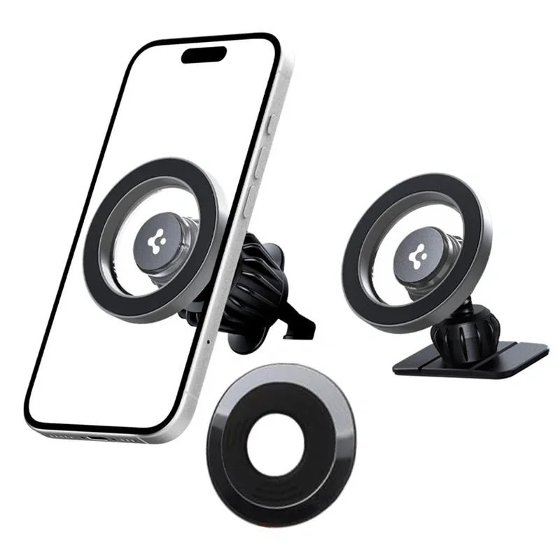 Spigen MFT13 Dashboard & Vent MagSafe držiak na mobil do auta, strieborný rný