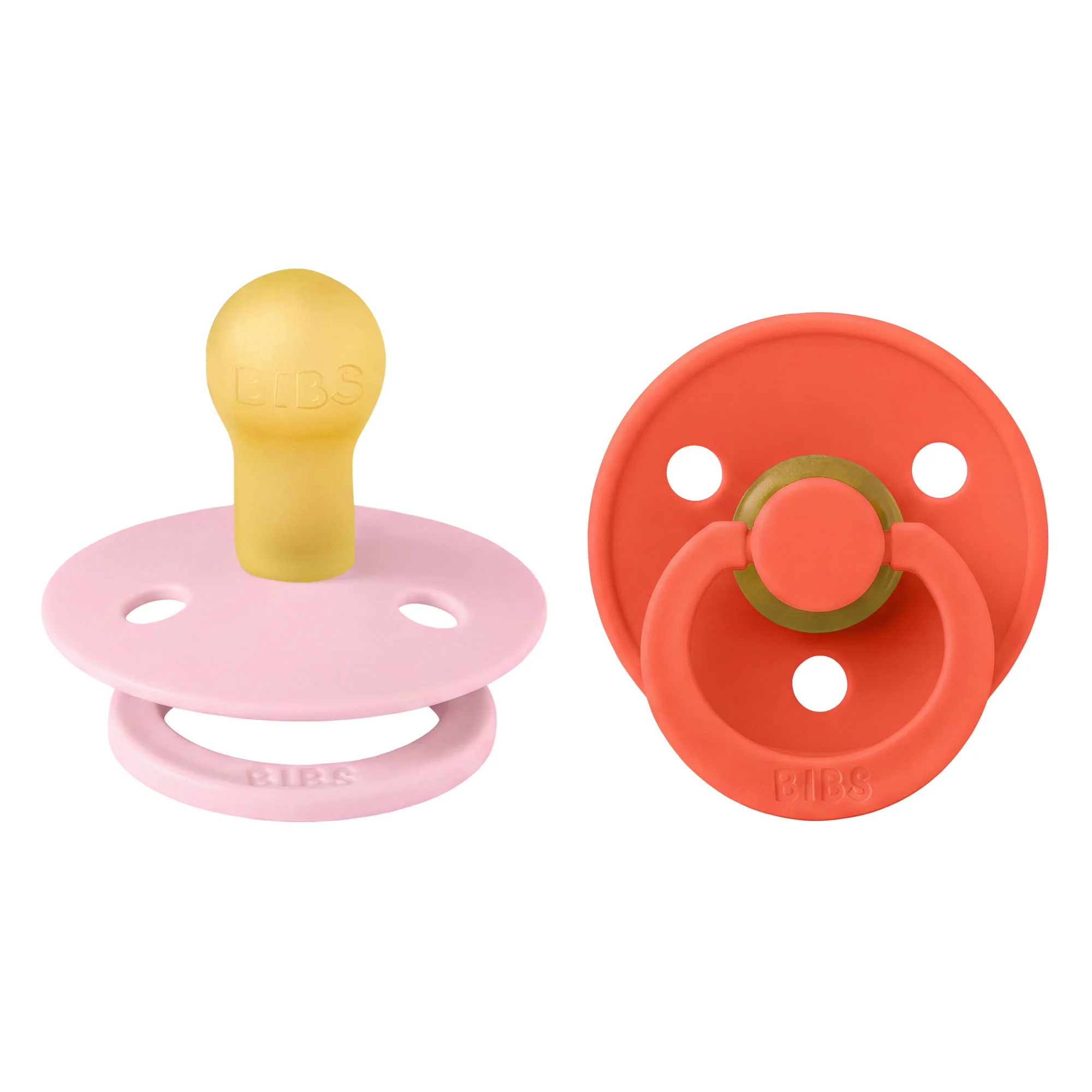 BIBS Colour cumlík z prírodného kaučuku 2ks – veľkosť 1 Baby Pink / Tango