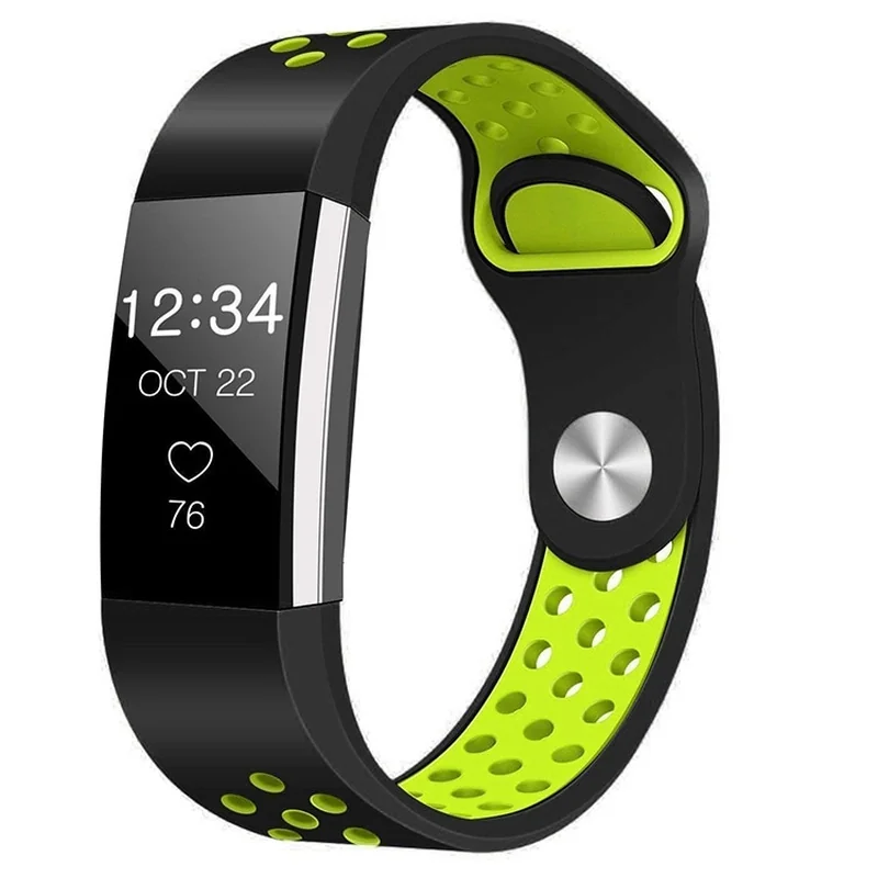 BStrap Silicone Sport (Small) remienok na Fitbit Charge 2 black/green