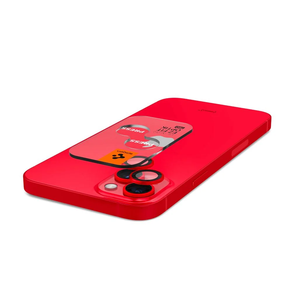 Spigen Ez Fit Optik 2x ochranné sklo na kameru na iPhone 14 / 14 Plus / 15 / 15 Plus, červené / 15 / 15 Plus, červené