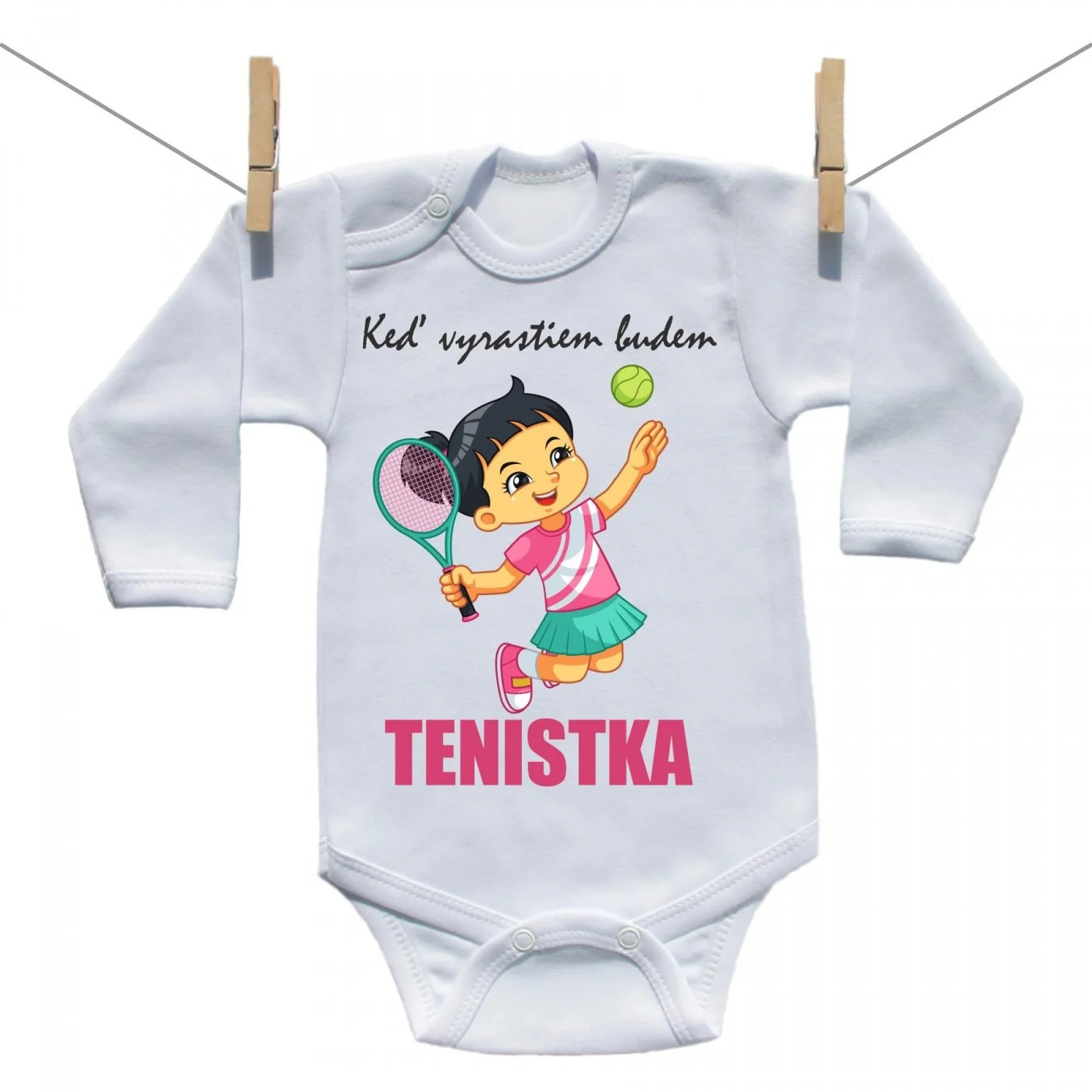 Boodyy Body s dlhým rukávom Keď vyrastiem budem tenistka Veľkosť: 80