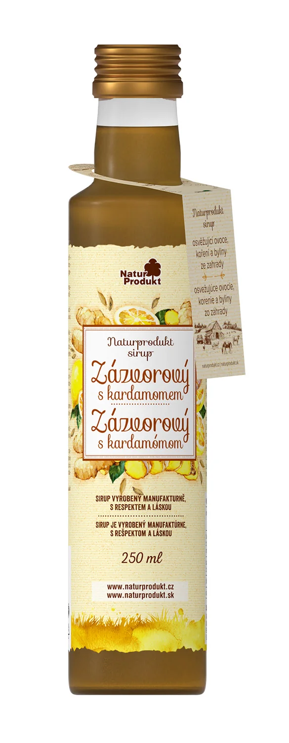 Naturprodukt sirup Zázvorový s kardamómom 1×250 ml, sirup