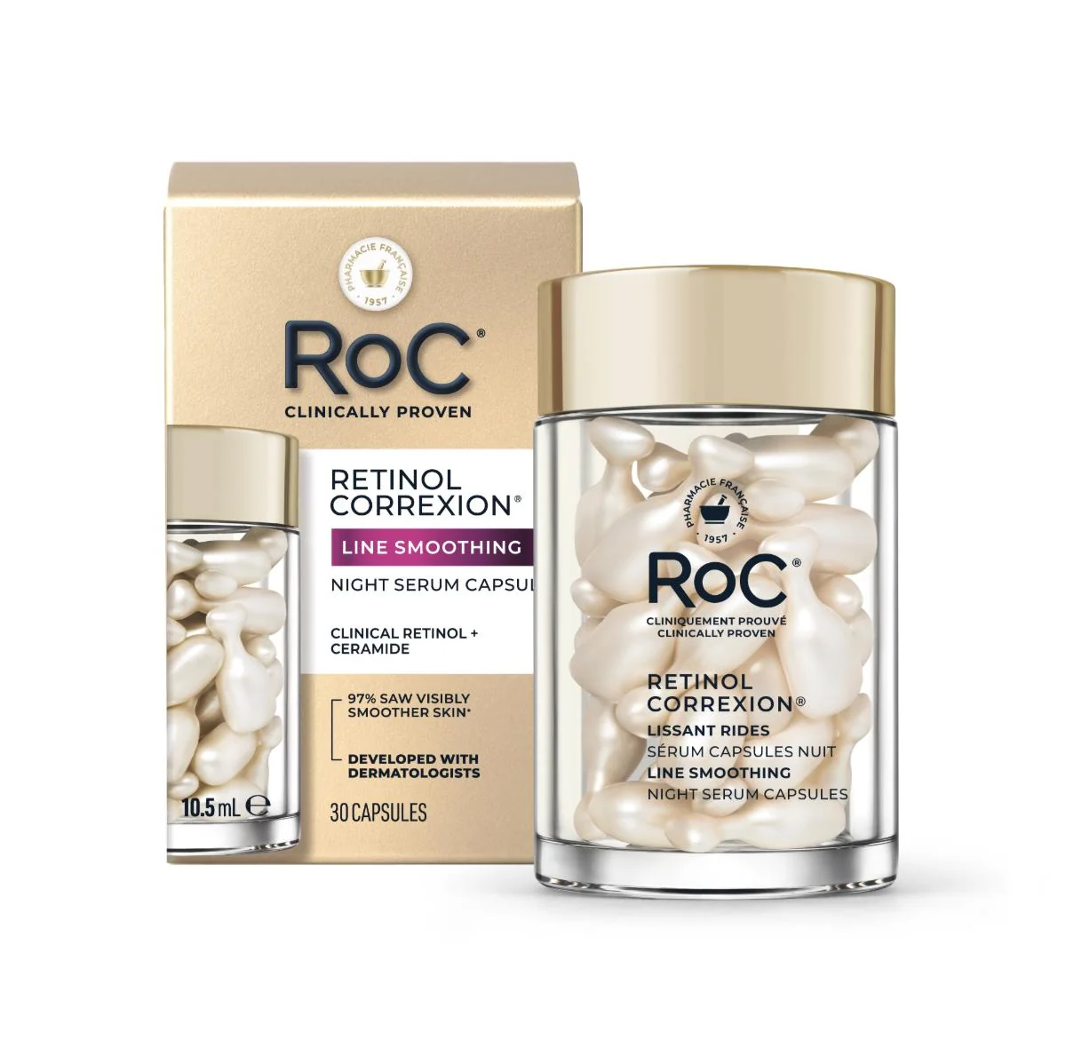 RoC Retinol Correxion Vyhladzujúce retinolové kapsuly, 30 ks 30 ks