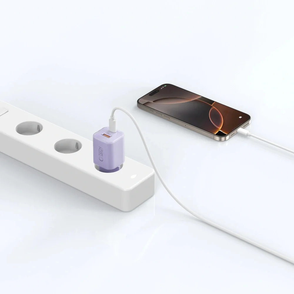 Tech-Protect NCM33 sieťová nabíjačka 33W PD QC, fialová