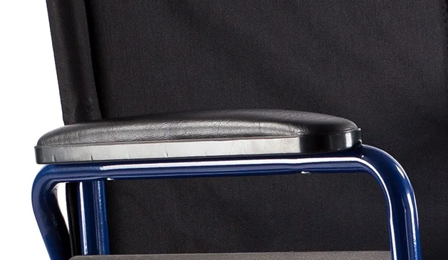 Oceľový invalidný vozík H011, šírka sedadla 46 cm, modrý