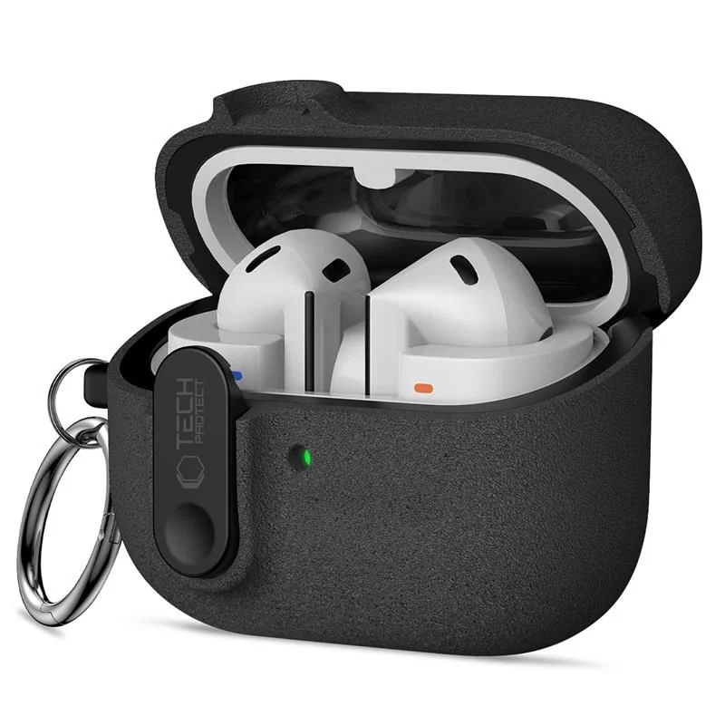 Tech-Protect Slim Hook puzdro na Samsung Galaxy Buds 3 / 3 FE / 3 Pro, čierne čierne