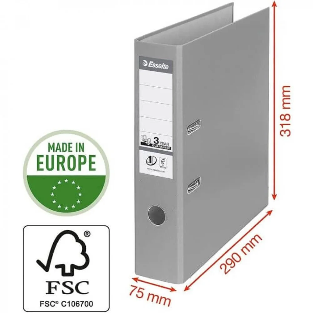 4ks Zakladač pákový Esselte No.1 celoplastový 7,5cm VIVIDA zelený-Esselte