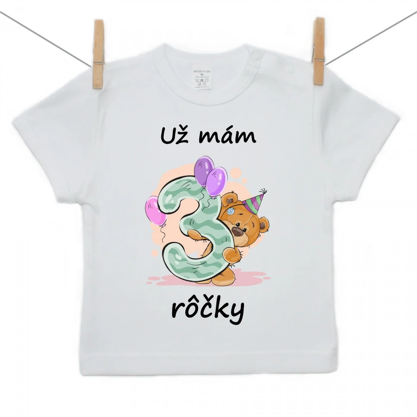 Boodyy Tričko s krátkym rukávom Už mám 3 rôčky Veľkosť: 128