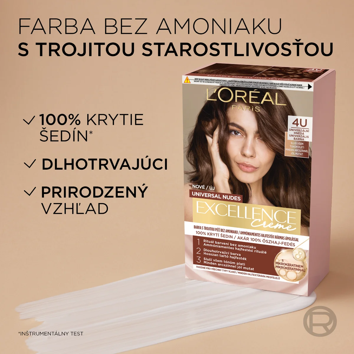 L'Oréal Paris Excellence Creme Universal Nudes permanentná farba na vlasy 2U Čierno-hnedá 1×1 ks, farba na vlasy