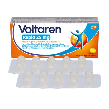 Voltaren Rapid 25 mg 1×20 cps, rýchla úľava od bolesti chrbta