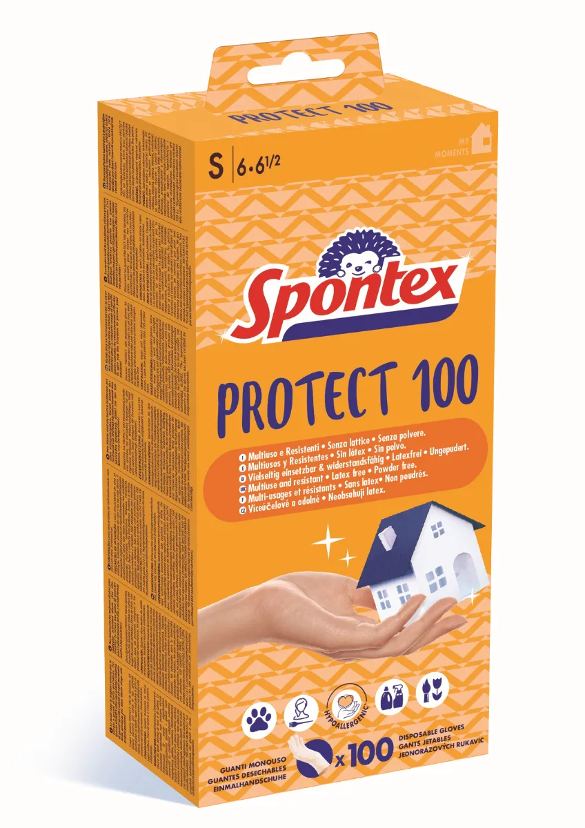 Spontex Rukavice Protect 100 S 1×100 ks, jednorázové rukavice