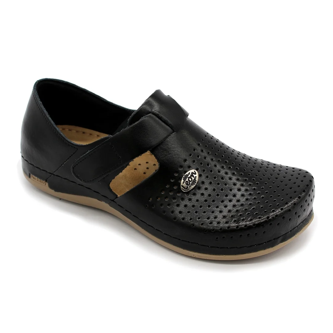 Leon 959 Dámska celá pracovná kožená obuv 37 - 24cm, biela, 2,5 cm