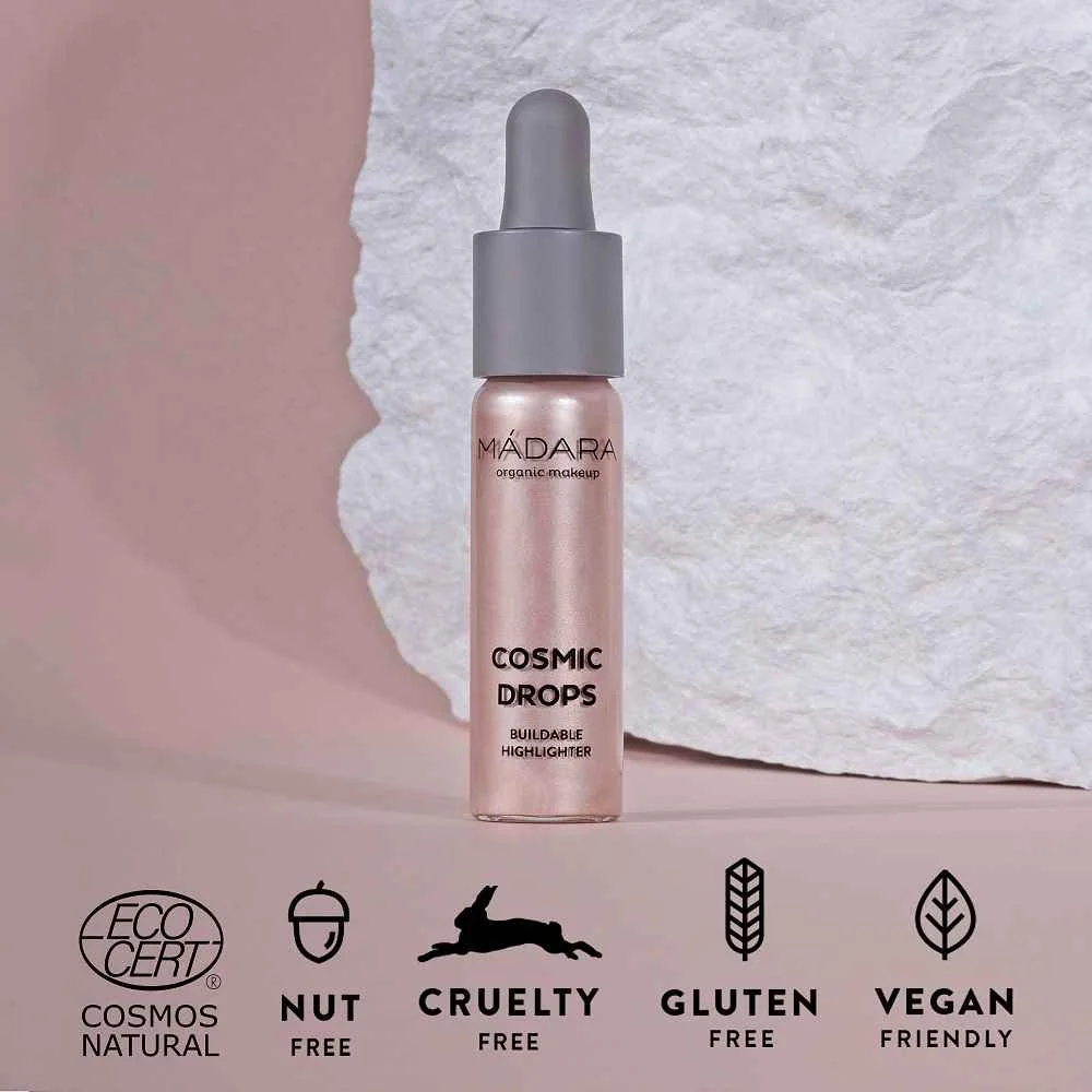 MÁDARA COSMIC DROPS Rozjasňovač Cosmic Rose 1×13,5 ml, luxusný rozjasňovač
