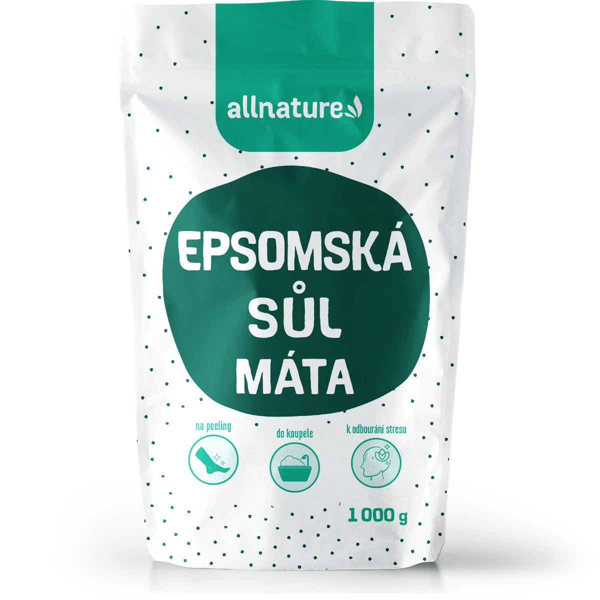 Allnature Epsomská Soľ mäta 1000g 1×1000 g, epsomská soľ do kúpeľa