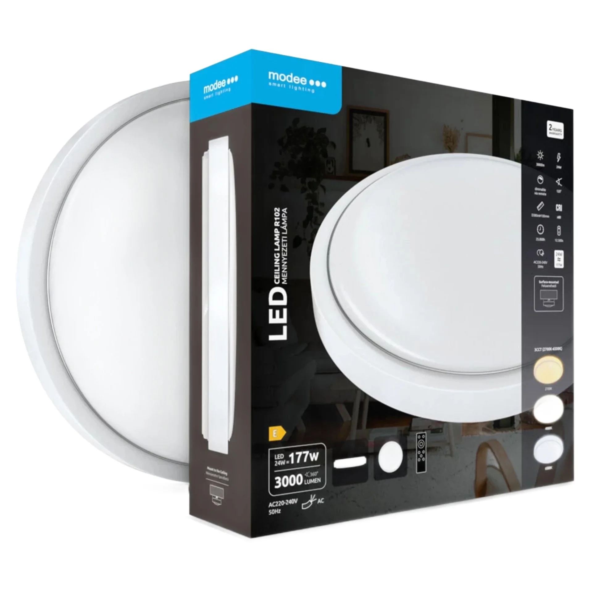 Modee LED stropné svietidlo 24W + diaľkové ovládanie 3000 lumenov