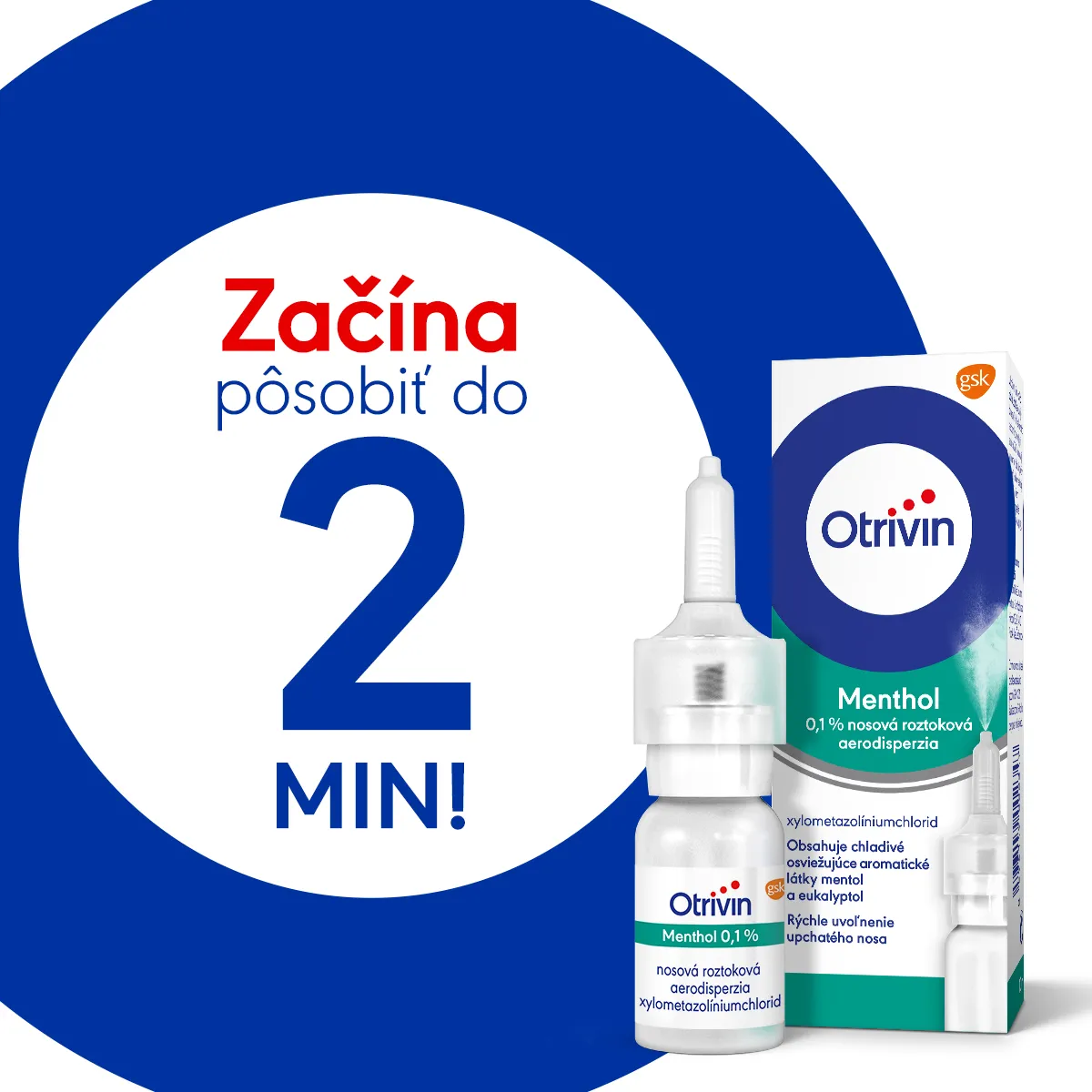 Otrivin Menthol 0,1% 1×10 ml, nosový sprej na upchatý nos