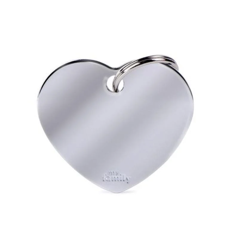 MF BIG HEART CHROMED BRASS 3,1x3,76 cm gravírovateľný prívesok 